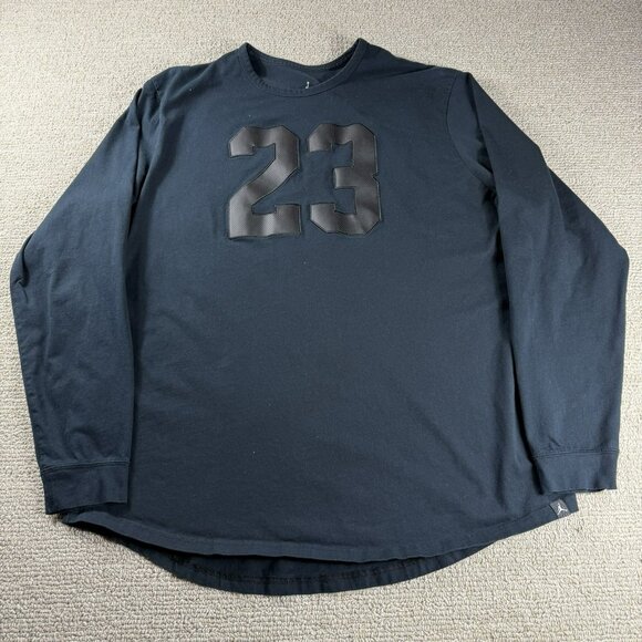 Nike Air Jordan 23 Embossed Logo Long Sleeve T-Shirt Black Men’s Size 3XL - Picture 1 of 8